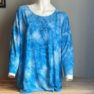 New Direction Blue Tie Dye Top Size Large